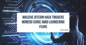 Hacker illustration representing Bitcoin theft and Monero price surge amid laundering concerns